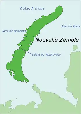 Carte de la Nouvelle-Zemble.