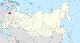 Localisation de Oblast de Novgorod