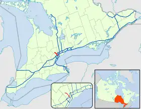 Carte de l'autoroute 410.