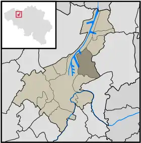 Localisation de Oostacker