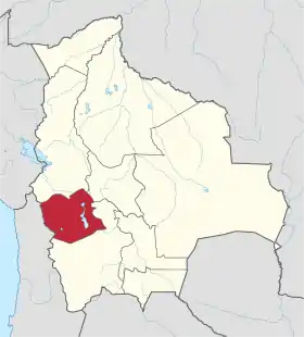 Localisation de Département d'Oruro