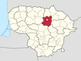 Localisation de Municipalité du district de Panevėžys