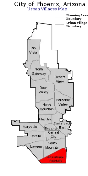 Localisation de Ahwatukee Foothills