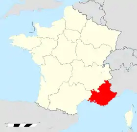 Localisation de Provence-Alpes-Côte d'Azur
