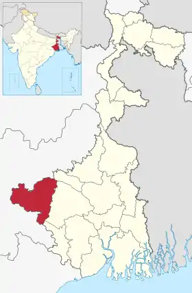 Localisation de District de Puruliaপুরুলিয়া জেলা