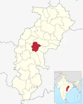 Localisation de District de Raipur रायपुर जिला