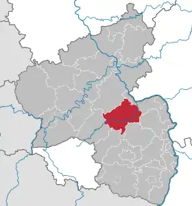 Localisation de Arrondissement de Bad Kreuznach