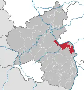 Localisation de Arrondissement de Mayence-Bingen