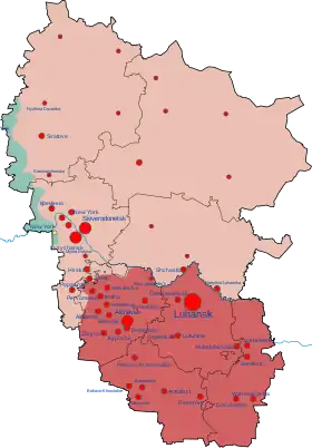 Localisation de Oblast de Louhansk