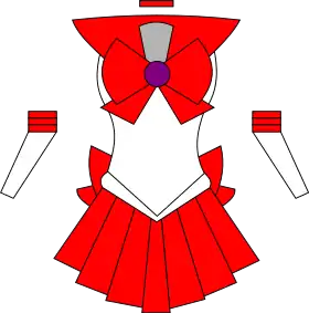 Dessin simplifié du costume de Sailor Mars