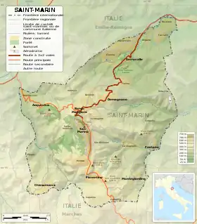 carte : Géographie de Saint-Marin