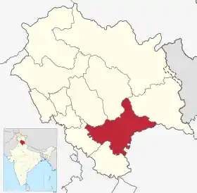 Localisation de District de Shimla  ज़िला शिमला