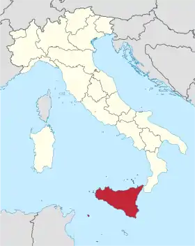 Localisation de Sicile