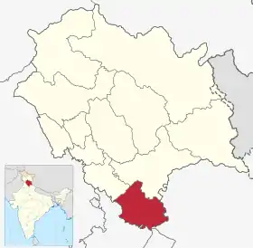 Localisation de District de Sirmaurसिरमौर जिला