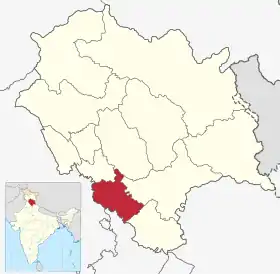 Localisation de District de Solanसोलन जिला