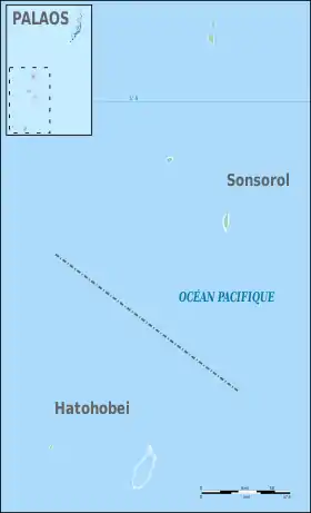 Carte des îles du sud-ouest du Palaos.