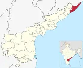 Localisation de District de Srikakulam శ్రీకాకుళం జిల్లా