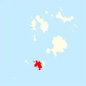 Carte de localisation de St Agnes dans les Sorlingues.