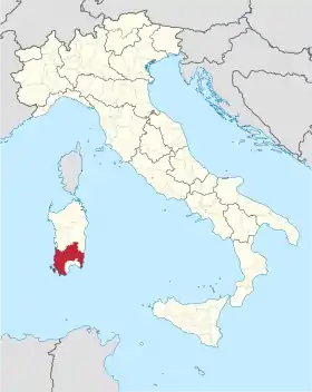 Localisation de Province de la Sardaigne du Sud