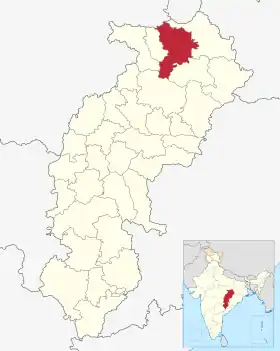 Localisation de District de Surajpur