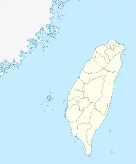 Carte de Taïwan montrant une partie de la frontière (en pointillés) au niveau des îles Matsu, Wuqiu et Kinmen.