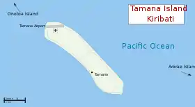 Carte de l'atoll de Tamana.