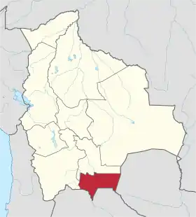 Localisation de Département de Tarija