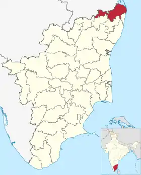 Localisation de District de Tiruvallur