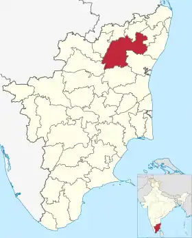 Localisation de District de Tiruvannamalai