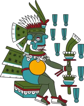 Tlaloc représenté dans le codex Magliabechiano