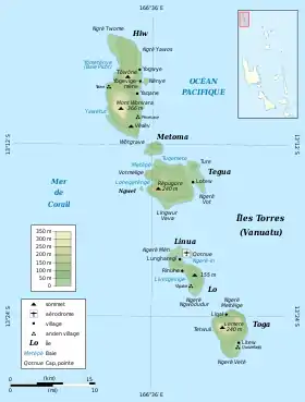 Carte des îles Torres