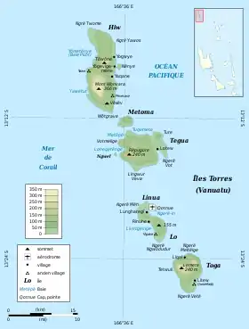 Carte des îles Torres.