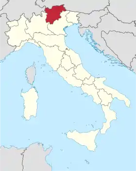 Localisation de Trentin-Haut-Adige(it) Trentino-Alto Adige(de) Trentino-Südtirol