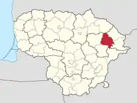 Localisation de Municipalité du district d'Utena