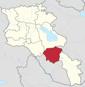 Localisation de Vayots Dzor