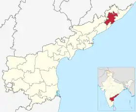 Localisation de District de Vizianagaramవిజయనగర౦