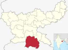 Localisation de District de Pashchimi Singhbhum (Singhbhum Ouest)  पश्चिमी सिंहभूम जिला