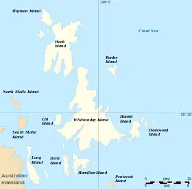 Carte des îles Whitsunday