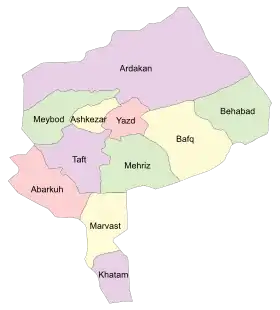 Localisation de Province de Yazd