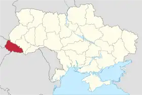 Localisation de Oblast de Transcarpatie