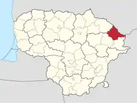 Localisation de Municipalité du district de Zarasai