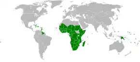 Description de l'image African, Caribbean and Pacific Group of States member nations map.svg.