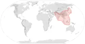 Description de l'image Apis cerana distribution map.svg.