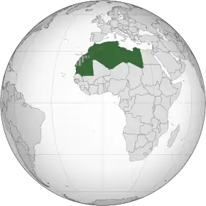 Description de l'image Arab Maghreb Union (orthographic projection).svg.