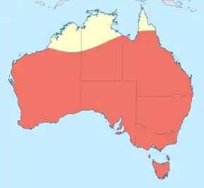 Description de l'image Hemicordulia tau distribution map.svg.