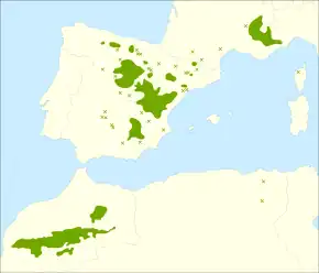 Description de l'image Juniperus thurifera range.svg.