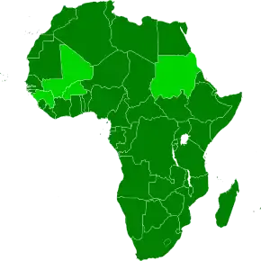 Description de l'image Map of the African Union with Suspended States.svg.