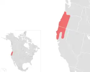 Description de l'image Myodes californicus species distribution.svg.