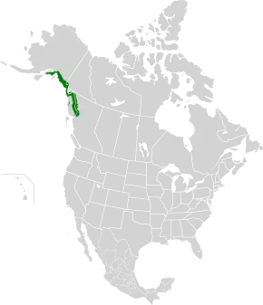 Description de l'image Pacific Coastal Mountain icefields and tundra map.svg.