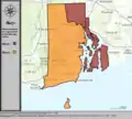 Carte des districts congressionnels de Rhode Island de 1973 à 1982